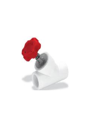 PPR kosi ventil ženski, crveni točak PN25 d20 1/2"